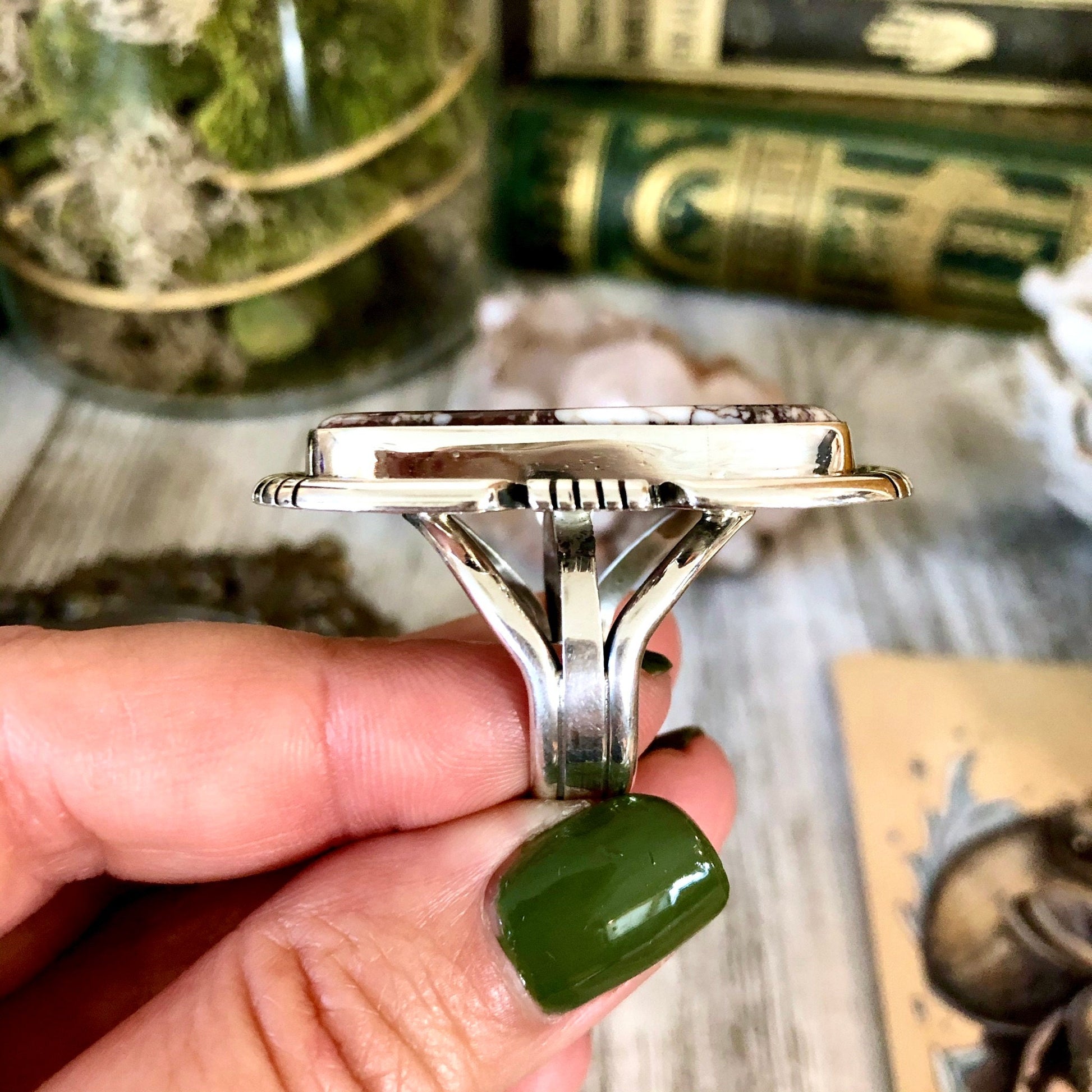 Size 9.5 Stunning Wild Horse Statement Ring Set in Thick Sterling Silver / Curated by FOXLARK Collection - Foxlark Crystal Jewelry