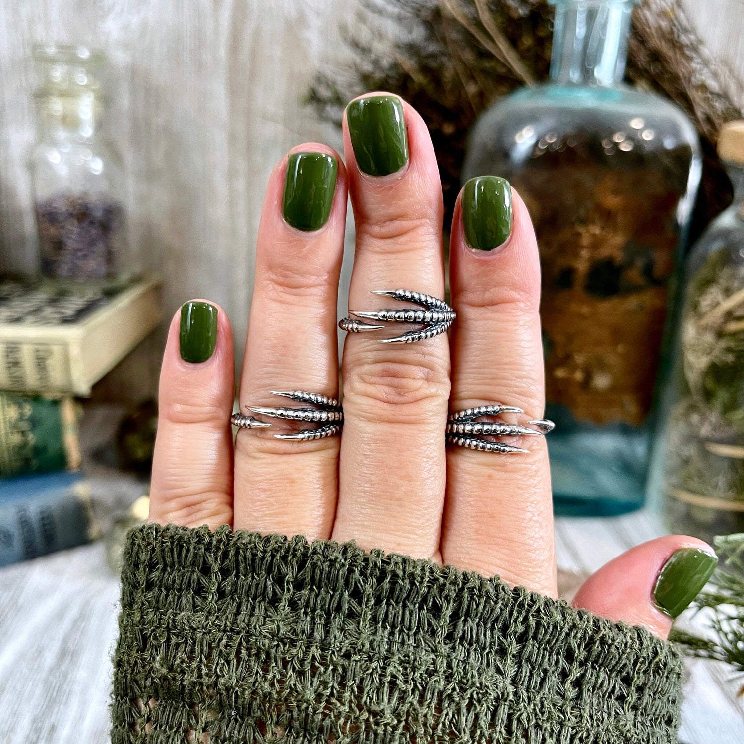 Raven Claw Ring Sterling Silver Adjustable / Curated Collection 925