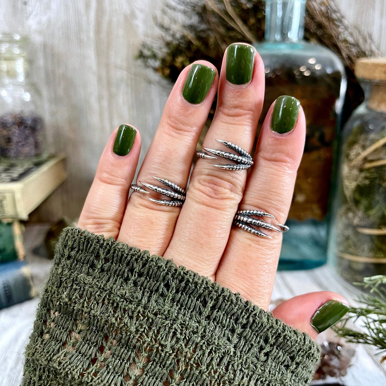 Raven Claw Ring Sterling Silver Adjustable / Curated Collection 925