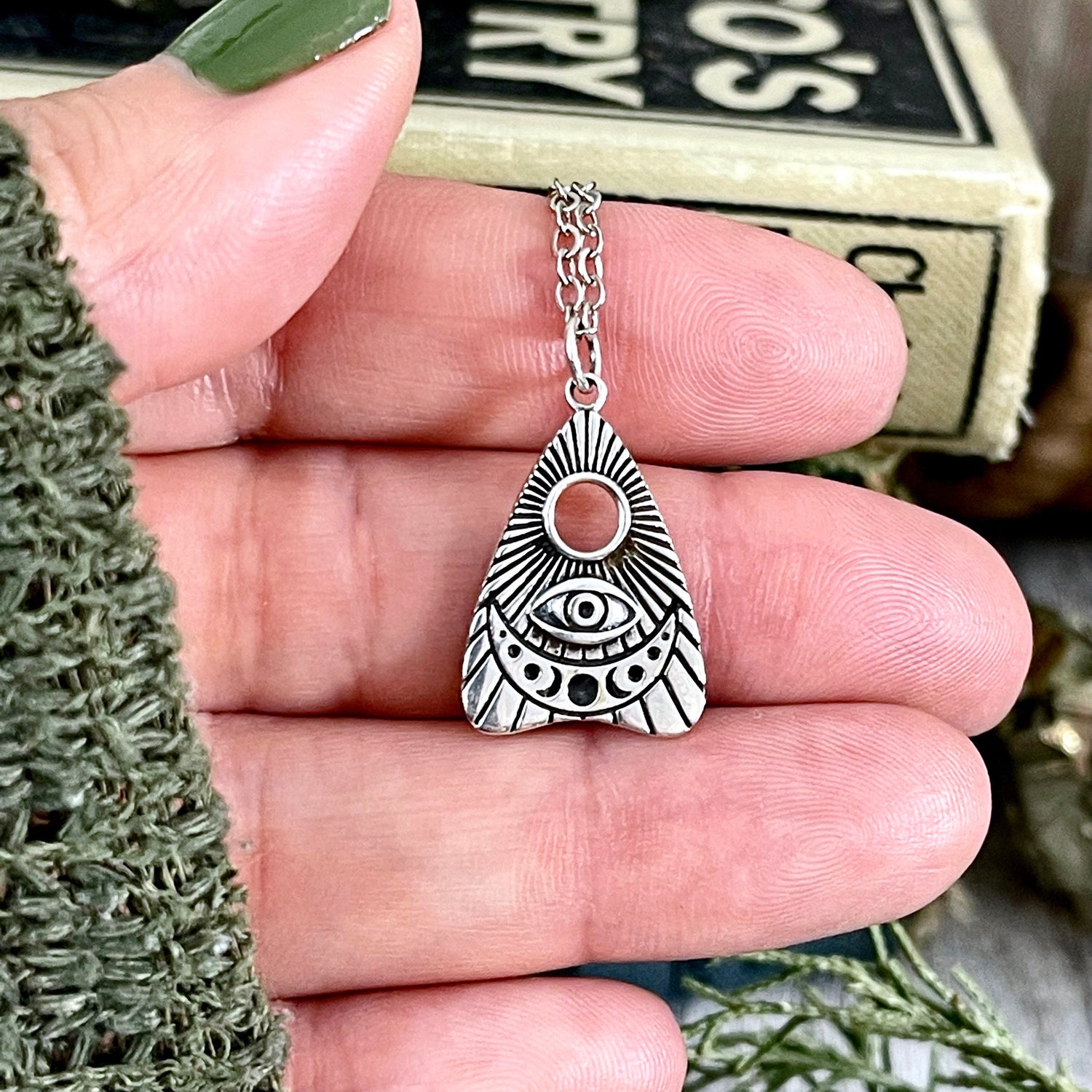 Tiny Talisman Collection - Sterling Silver Ouija Planchette Pendant 25x15mm / Curated by Foxlark Collection - 925