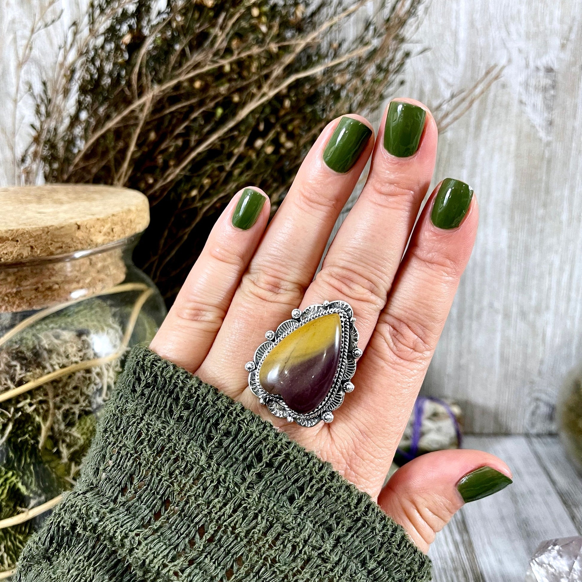 Big Bold Jewelry, Big Crystal Ring, Big Ring, Big Stone Ring, Bohemian Ring, boho jewelry, boho ring, crystal ring, Etsy ID: 1151584679, Foxlark Alchemy, FOXLARK- RINGS, gypsy ring, Jewelry, Large Ring, Mookaite Heart, Rings, Statement Ring, Statement Rin
