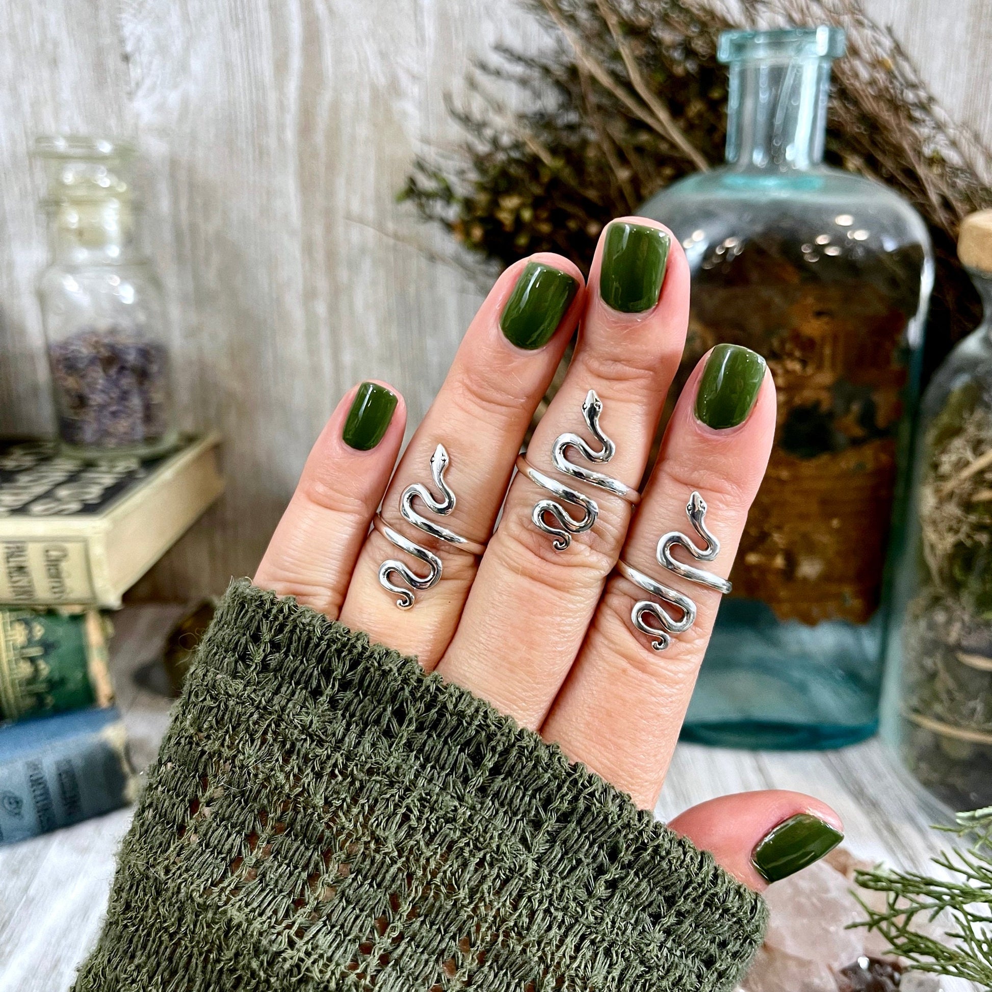 Bohemian Ring, boho jewelry, boho ring, Etsy ID: 1123041350, Festival Jewelry, Goth Ring, Gothic Jewelry, gypsy ring, Jewelry, Rings, Snake Jewelry, Snake Ring, Statement Rings, Sterling Silver, TINY TALISMANS, Witch Jewelry