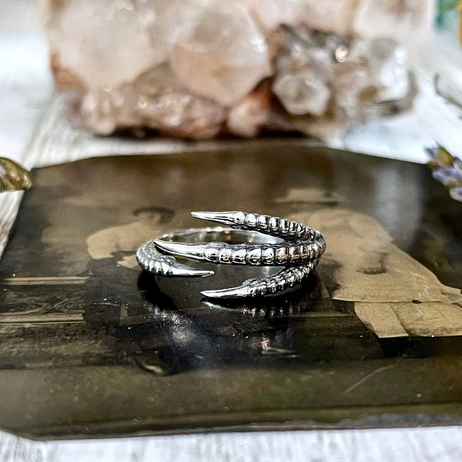 Raven Claw Ring Sterling Silver Adjustable / Curated Collection 925