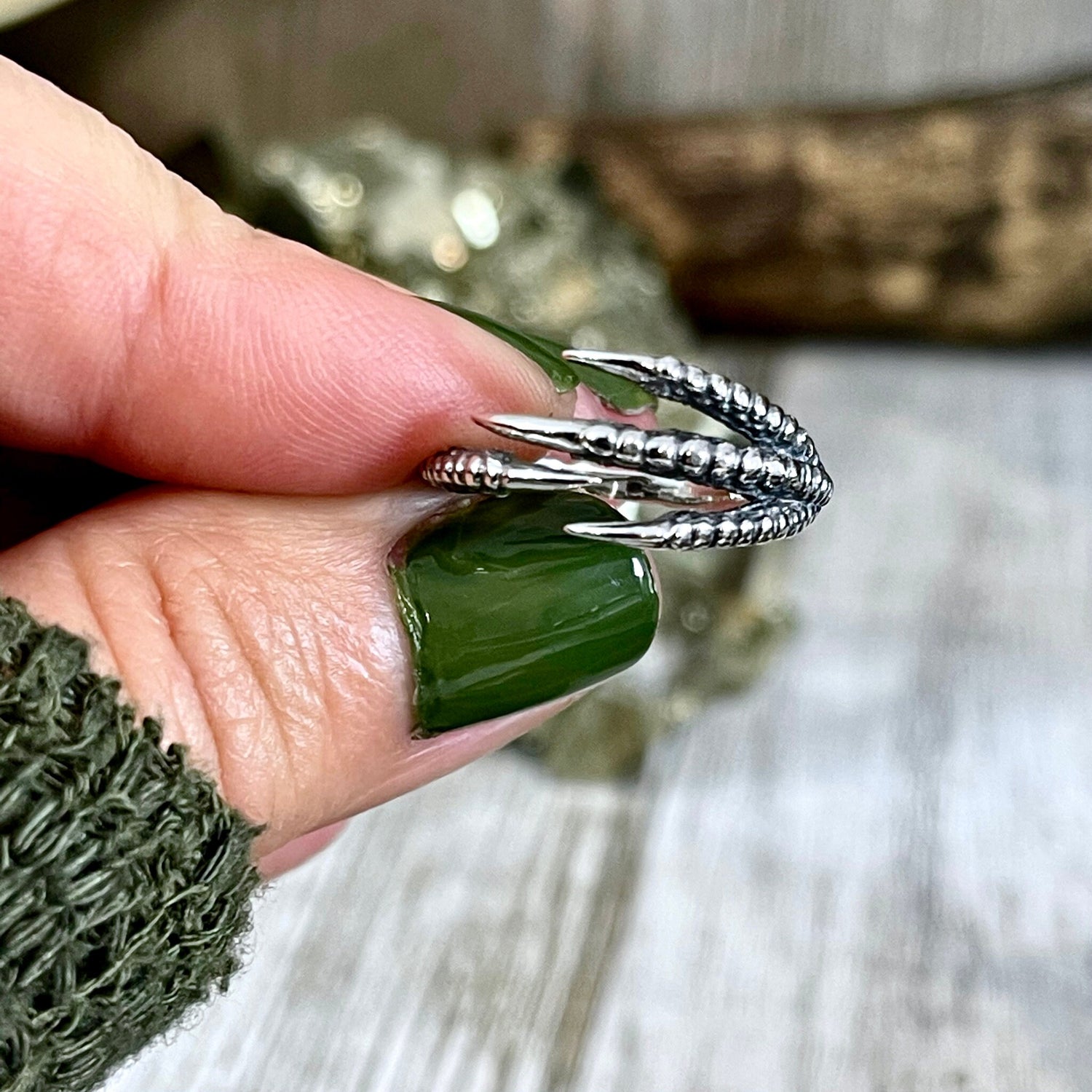 Raven Claw Ring Sterling Silver Adjustable / Curated Collection 925