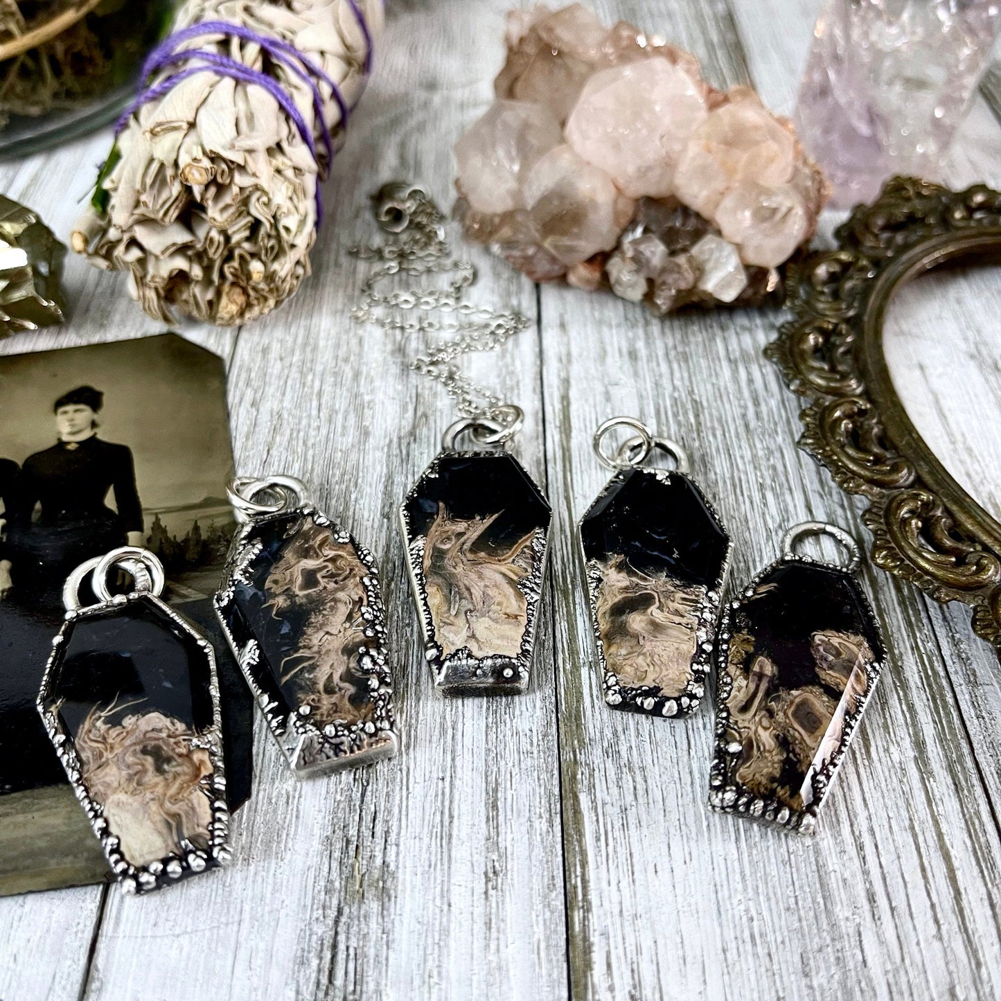Bohemian Fashion, Bohemian Jewelry, Crystal Jewelry, Crystal Necklace, Crystal Necklaces, Crystal pendant, Etsy ID: 1164611139, Fossilized Palm Root, FOXLARK- NECKLACES, Healing Crystal, Jewelry, Jewelry For Woman, Necklaces, Sterling Silver, Stone Neckla