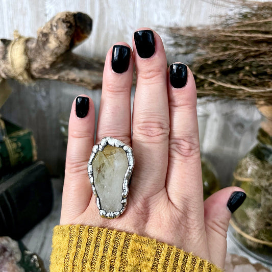 Big Crystal Ring, Big Silver Jewelry, Big Silver Ring, Big Statement Ring, Big Stone Ring, citrine Ring, Electroformed Ring, Etsy ID: 1293657302, FOXLARK- RINGS, Jewelry, Large Crystal Ring, Raw Crystal Ring, raw gemstone ring, Raw Quartz Ring, Rings, sil