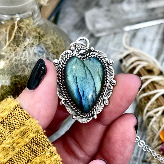 big crystal Necklace, Big Gothic Necklace, Big Silver Necklace, Big Stone Necklace, Blue Labradorite, Bohemian Jewelry, Crystal Necklace, Crystal Necklaces, Crystal Pendant, Etsy ID: 1333727365, FOXLARK- NECKLACES, Heart Jewelry, Heart Necklace, Jewelry,