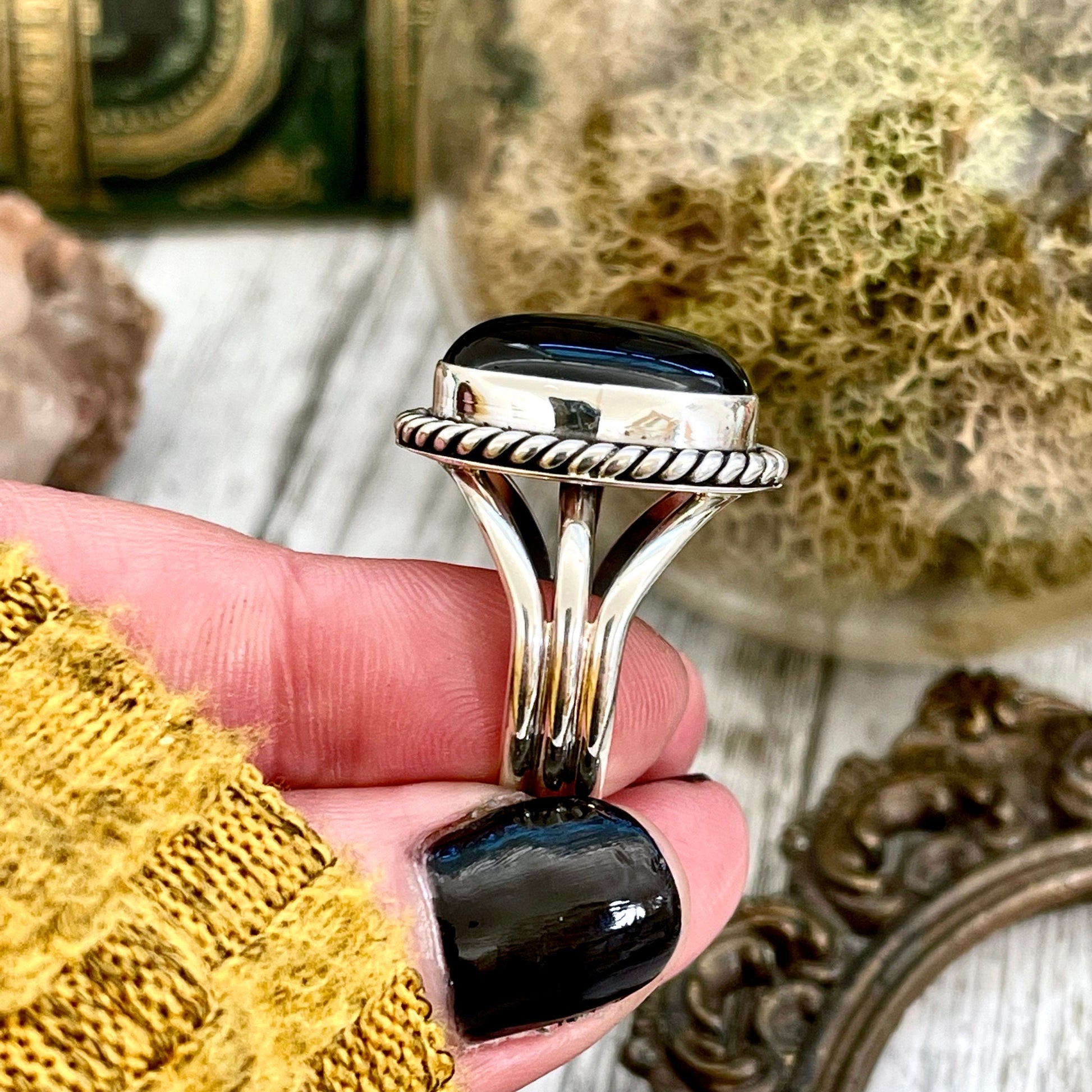 Big Statement Ring, Black Onyx Jewelry, Black Onyx Ring, Bohemian Ring, boho jewelry, boho ring, crystal ring, CURATED- RINGS, Etsy ID: 1339591103, Festival Jewelry, Foxlark Alchemy, gypsy ring, Jewelry, Large Crystal, Rings, Southwestern Jewelry, Stateme
