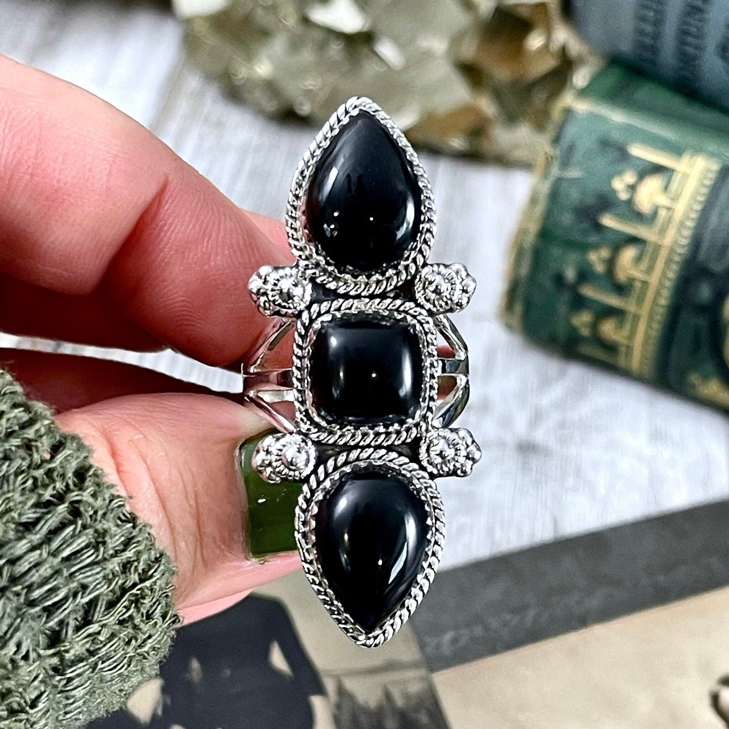 Big Crystal Jewelry, Big Crystal Ring, Big Stone Ring, Black Onyx Jewelry, Black Onyx Ring, Bohemian Ring, Boho Jewelry, Boho Ring, Etsy Id 1185693990, Foxlark Alchemy, Foxlark- Rings, Gift For Woman, Gypsy Ring, Jewelry, Rings, Statement Rings