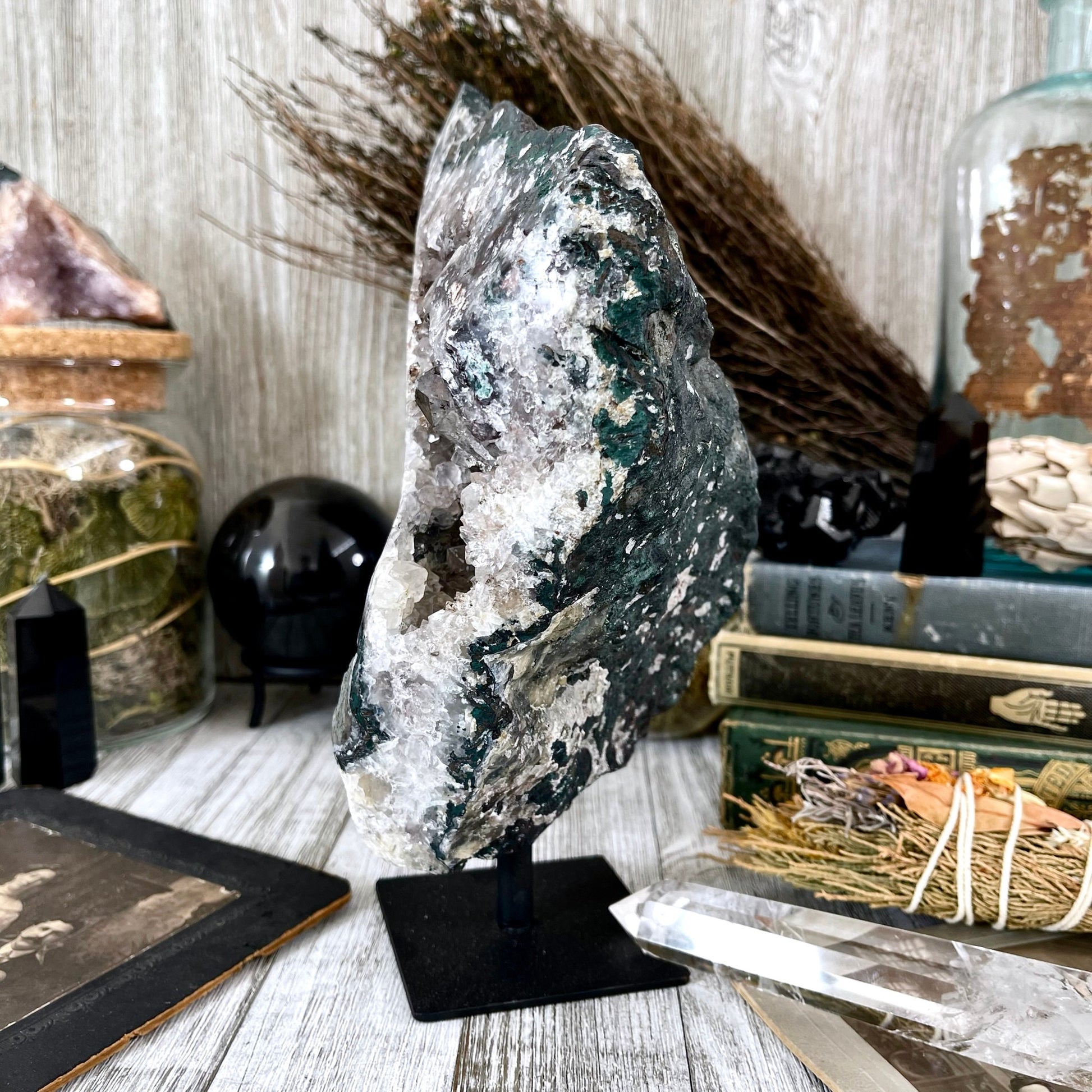 Large Purple Amethyst Crystal Druzy Geode With Stand / FoxlarkCrystals - Foxlark Crystal Jewelry