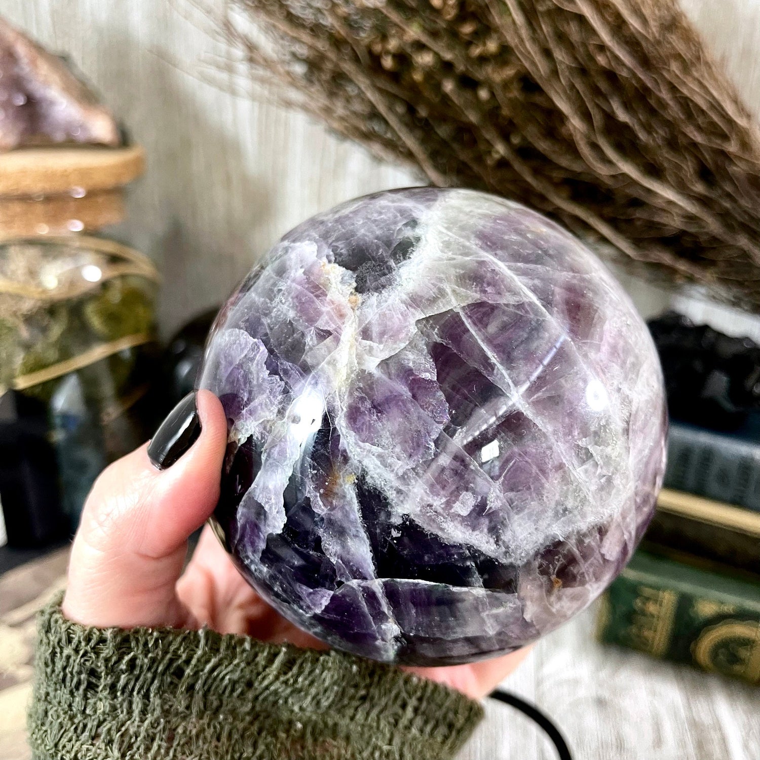 Purple and Green Fluorite Crystal Ball / FoxlarkCrystals