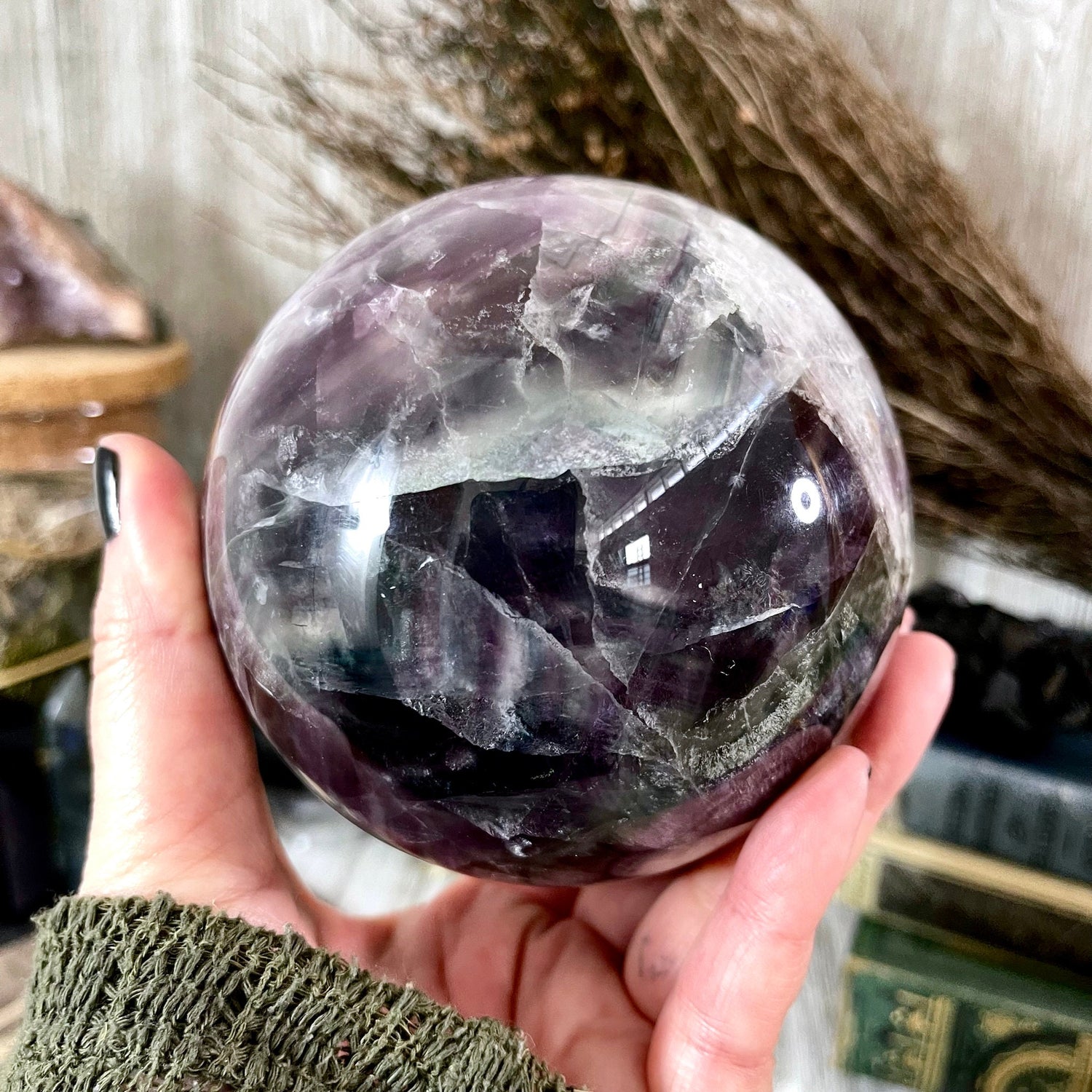 Purple and Green Fluorite Crystal Ball / FoxlarkCrystals