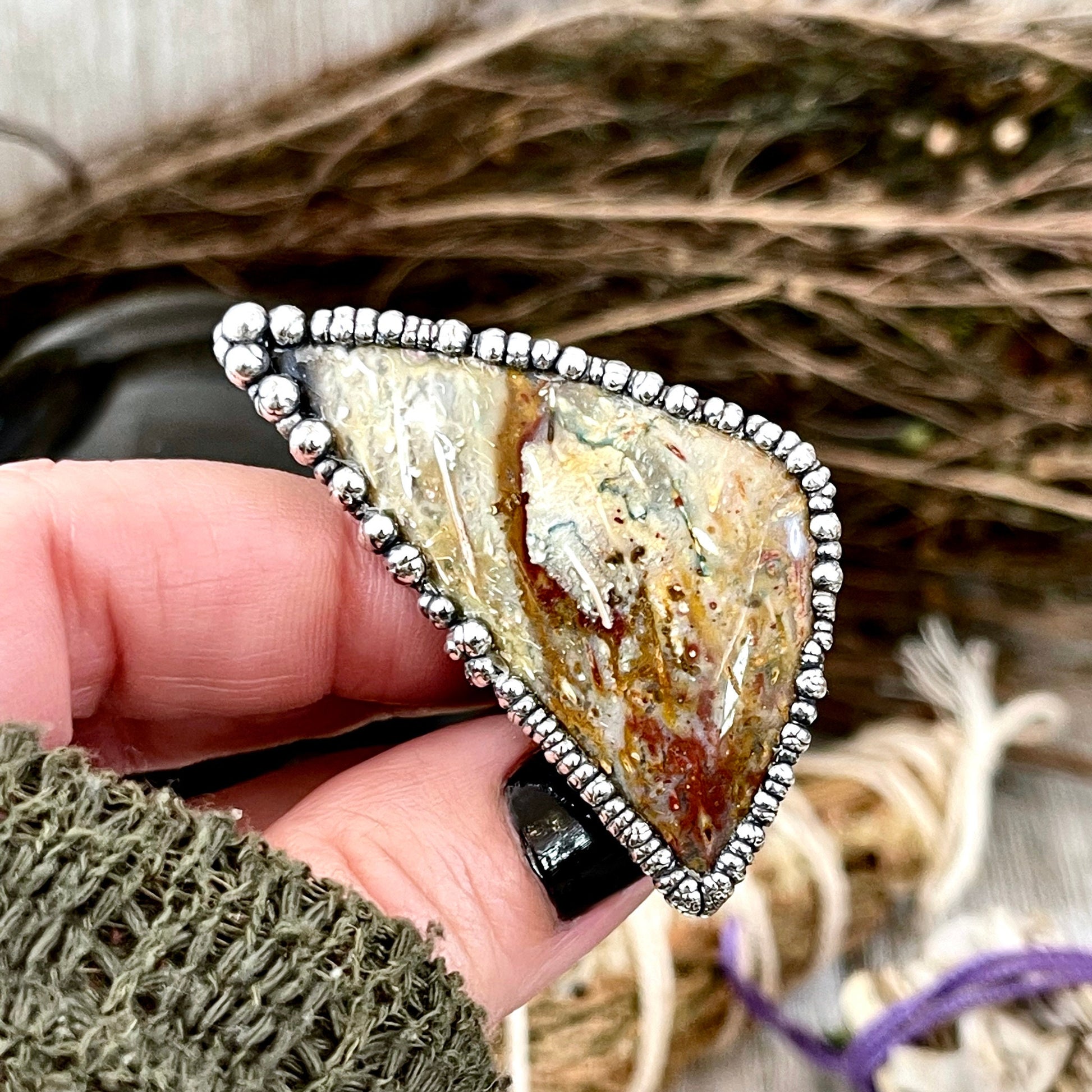 Big Bold Jewelry, Big Crystal Ring, Big Silver Ring, Big Stone Ring, Etsy ID: 1400297634, Fossilized Palm Root, FOXLARK- RINGS, Jewelry, Large Boho Ring, Large Crystal Ring, Large Stone Ring, Natural stone ring, Rings, silver crystal ring, Silver Stone Je