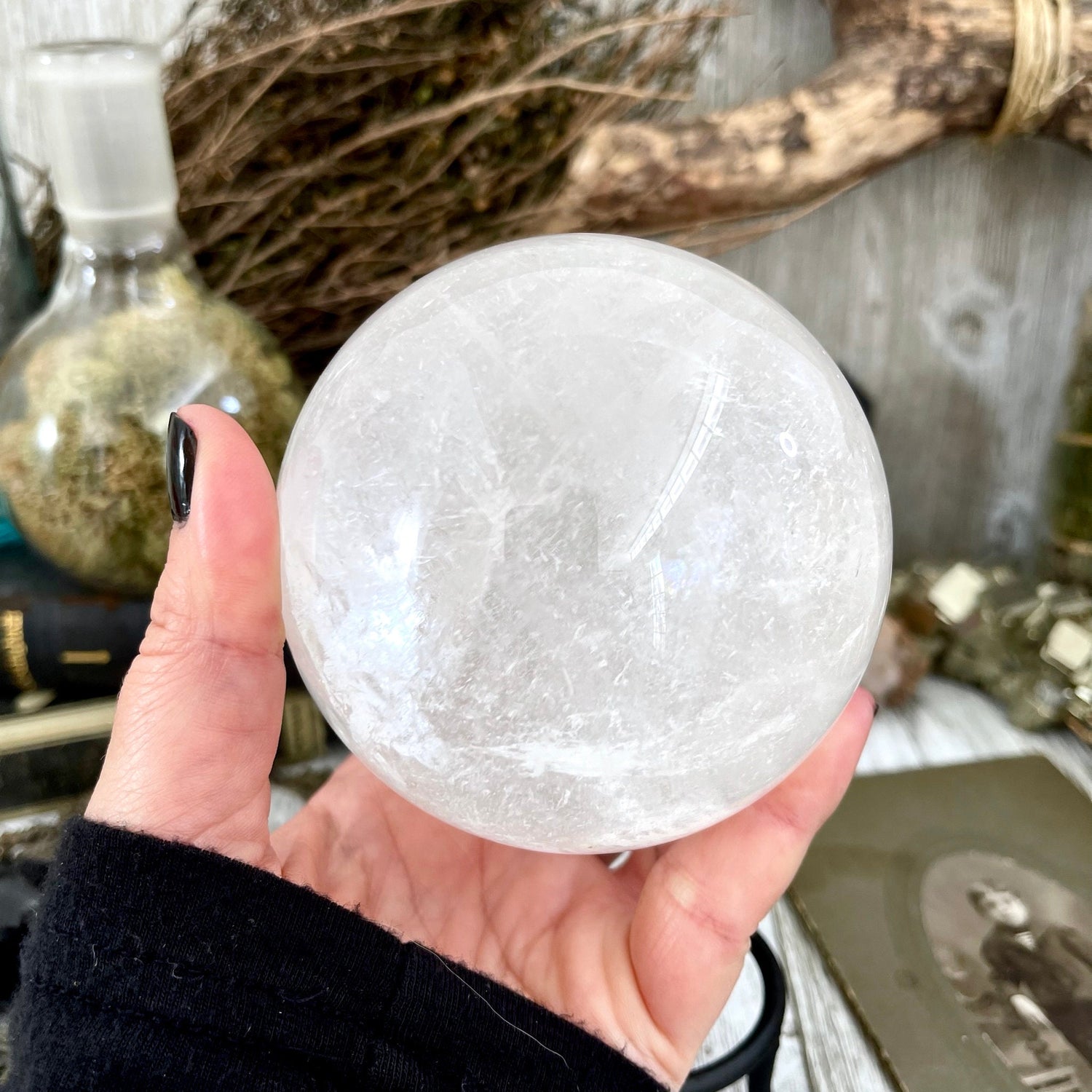 Large Clear Quartz Crystal Ball with Rainbows / FoxlarkCrystals