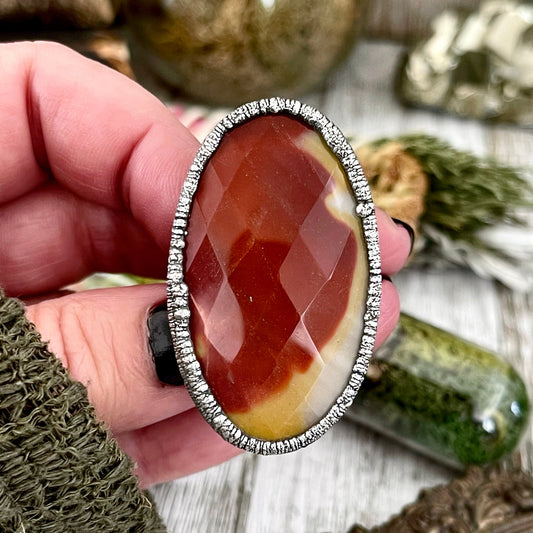 Big Bold Jewelry, Big Silver Ring, Bohemian Jewelry, Etsy ID: 1531387219, Foxlark Alchemy, FOXLARK- RINGS, Jewelry, large Stone Ring, Mookaite Ring, Red Stone Ring, Ring for Woman, Ring in Silver, Rings, Silver crystal ring, Silver stone ring, Statement J