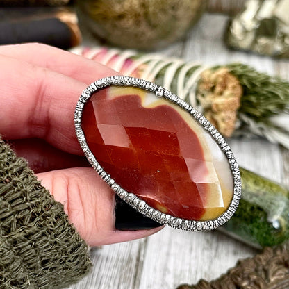 Big Bold Jewelry, Big Silver Ring, Bohemian Jewelry, Etsy ID: 1531387219, Foxlark Alchemy, FOXLARK- RINGS, Jewelry, large Stone Ring, Mookaite Ring, Red Stone Ring, Ring for Woman, Ring in Silver, Rings, Silver crystal ring, Silver stone ring, Statement J