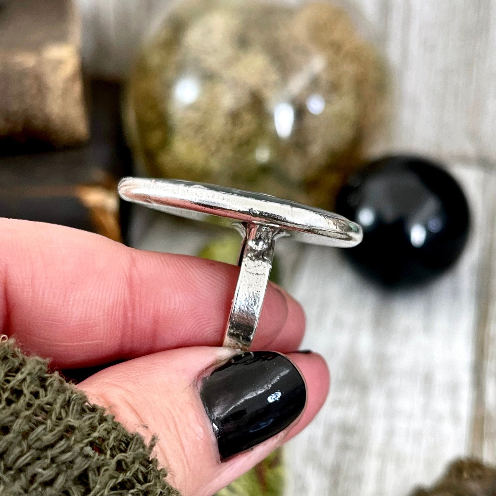 Size 6.5 Big Natural Bloodstone Ring In Fine Silver / Foxlark Collection - One of a Kind - Foxlark Crystal Jewelry