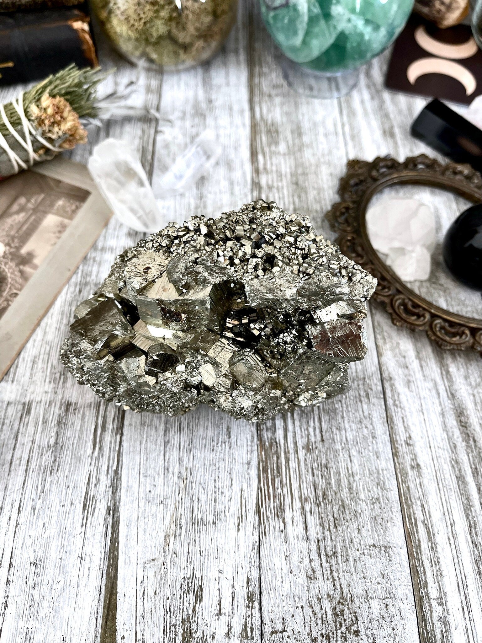 Self Standing Pyrite Crystal Cluster / FoxlarkCrystals - Foxlark Crystal Jewelry