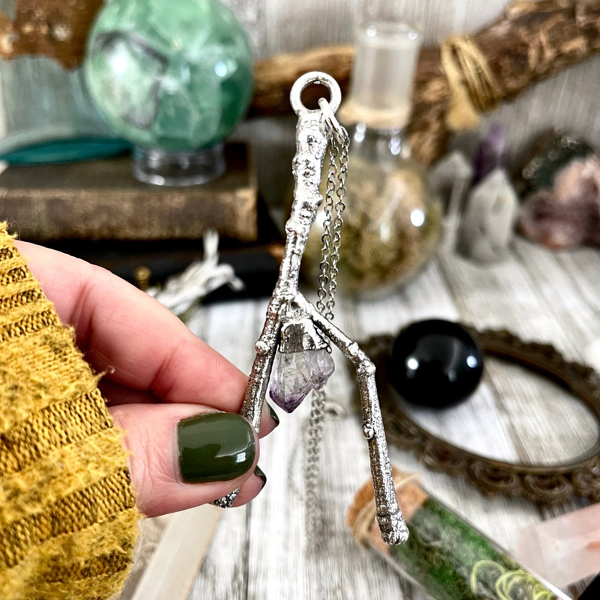 big crystal Necklace, Big Gothic Necklace, Bohemian Jewelry, Crystal Necklaces, Crystal Pendant, Etsy ID: 1587030930, FOXLARK- NECKLACES, Jewelry, nature inspired, Necklaces, Silver Jewelry, Silver Necklace, Silver Stone Jewelry, Statement Necklace, Stone