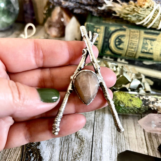 Big Crystal Necklace, Bohemian Jewelry, Crystal Necklaces, Etsy ID: 1634800151, FOXLARK- NECKLACES, Jewelry, Large Crystal, Large Raw Crystal, layering necklace, Mystical Gemstone, Necklaces, peach moonstone, Raw crystal jewelry, raw crystal necklace, Raw