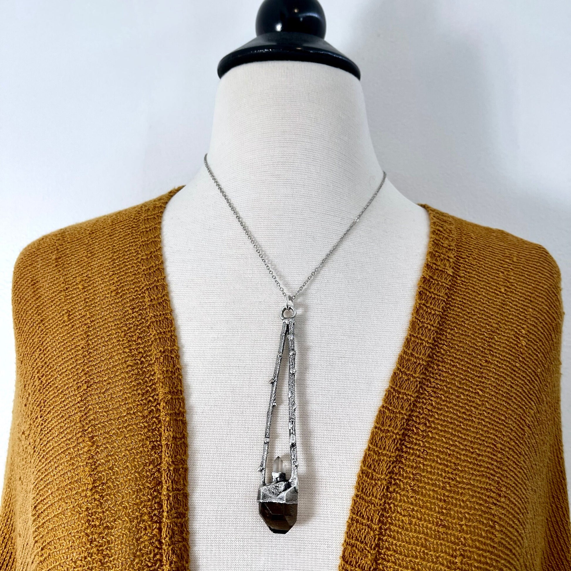 big crystal Necklace, Big Gothic Necklace, Bohemian Jewelry, Crystal Jewelry, Crystal Necklaces, Crystal Pendant, Etsy ID: 1655475970, FOXLARK- NECKLACES, Jewelry, nature inspired, Necklaces, Quartz Jewelry, Quartz pendent, Silver Jewelry, Silver Necklace
